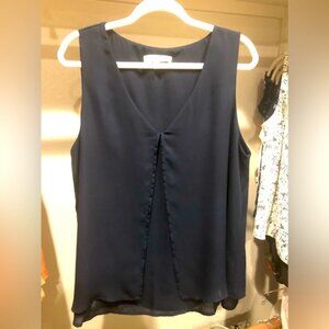 Ripe Maternity Split Front Nursing Top in Navy, Size Large.